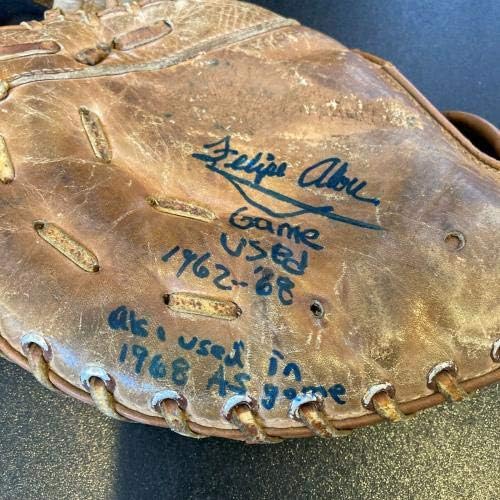 Jogo Felipe Alou usado assinado 1968 All Star Game Baseball Glove JSA CoA - luvas MLB autografadas