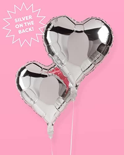 XO, Fetti Pink Heart Foil Balloon Conjunto - 4 pc | Decorações de aniversário, pano de solteira, chá de bebê do dia dos namorados,