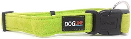 Dogline 5/8 x 11 a 17 Comfort Microfiber Microfibra macia colarinho de cachorro de estimação acolchoado, pequeno/médio,