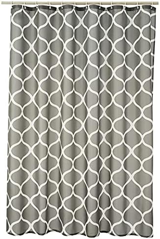 Cortina de chuveiro de tecido do Basics com ilhós e ganchos - 72 x 72 polegadas, marroquino cinza escuro