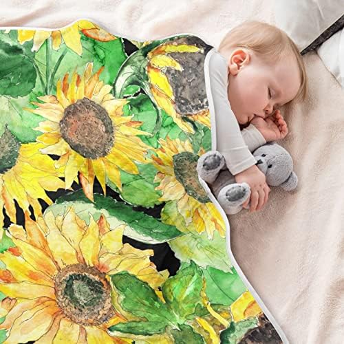 Sunflwoers unissex fofo cobertor de bebê para criança do berço para a creche com um cobertor espesso e macio