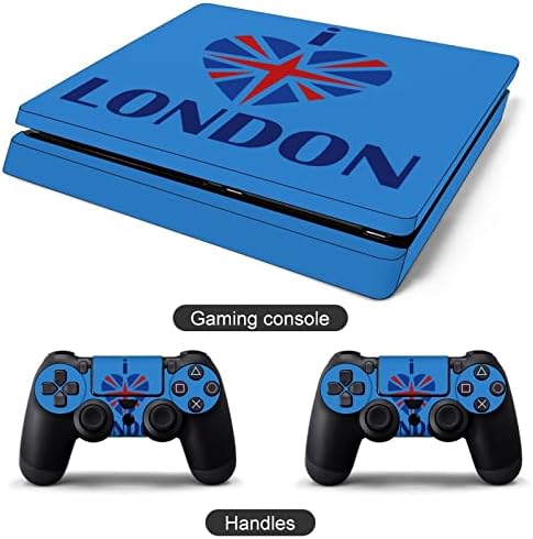 Eu amo a pele do adesivo de Londres para PS-4 Slim Console e Controller Full Wrap Skin Protector Covers compatível