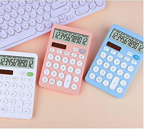 Calculadora de mesa de 12 dígitos de 12 dígitos Buttons grandes ferramentas de contabilidade de negócios financeiros Branco laranja