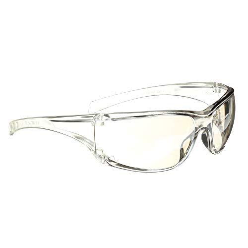 Óculos de segurança de 3m, Virtua AP, 20 pacote, ANSI Z87, interno/externo, lente de espelho transparente, moldura cinza, escudos laterais,