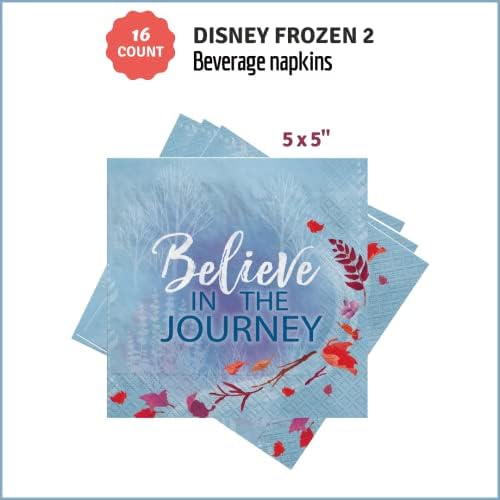 Aintree Disney Frozen 2 Birthday Party Tabelware Supplies Pack para 8 - Placas descartáveis, guardanapos, toalhas de mesa e livreto