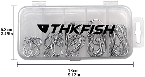 Thkfish 50pcs/100pcs Box em linha ganchos únicos ganchos de pesca de substituição para iscas iscas