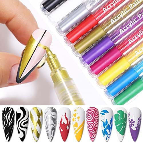 Koranor 3D pintado de caneta desenho de unhas pontilhando caneta caneta gancho de gancho de gancho diy beleza adorna