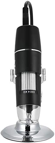 Microscópio digital, ampliação de 1000x microscópio USB com magnífice de suporte com lupa de luz de 8 led