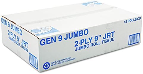 Suprimento geral 9Jumbo Jumbo Roll Bath Tissue, 2-Ply, 9 , branco