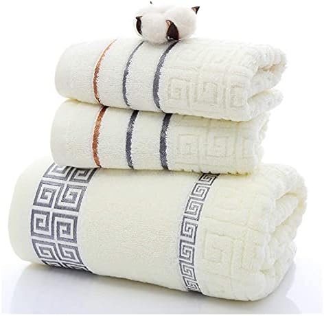 Toalha de banho de banho Huilun Toalhas de banho de algodão definem peso pesado e absorvente, 3 peças-1 toalha de banho e 2 toalhas