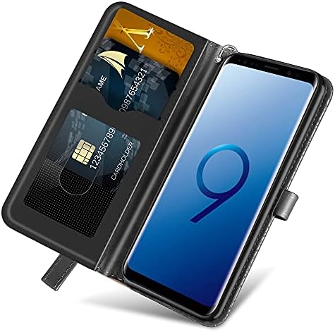 Caixa de carteira Isadenser Compatível com Samsung Galaxy S9 Plus Caso [Holder de cartões], Relembolando Life Tree Design