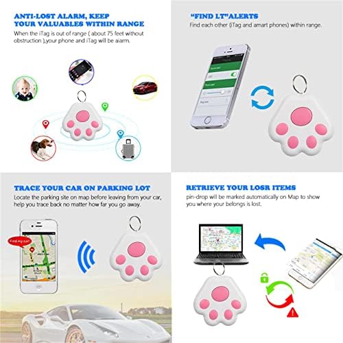 NPKGVia Cat Dog Mini Prevenção de rastreamento Smart -Loss Device Ferramenta Localizador de rastreamento portátil de animais de estimação Bluetooth 5.2 Mobile Key Mini Finder Device Kids Smartwatches