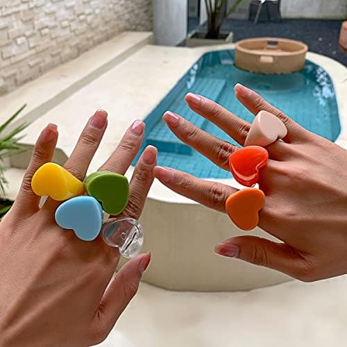 Oyalma bohemia resina colorida anéis de dedos mulheres/homens arco-íris rings empilháveis ​​girls moda moda knuckle ring jóias-66225