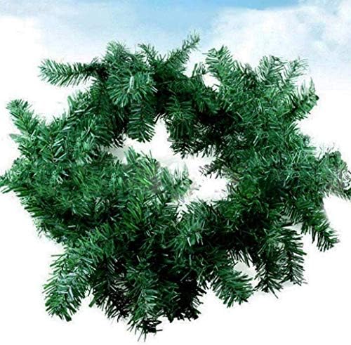 Galhos de árvore de Natal artificiais, porta verde da coroa de abeto de abeto de vime de vime