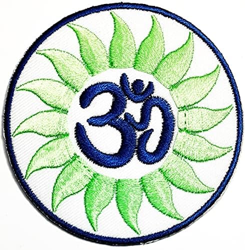 Kleenplus aum om ohm hinduísmo yoga flora lotus costurar ferro em manchas bordados adesivos projetos de artesanato acessório