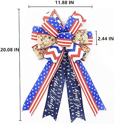 Mesygk grande cor de arco patriótico 4º de julho decoração arco de bandeira americana para o ar livre de estrelas brancas