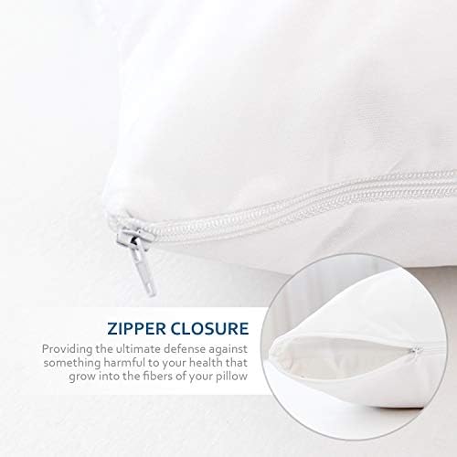 Protetor à prova d'água Protetor de tamanho padrão com zíper 4 pacote 20 x 26 polegada travesseiro branco protetor de penas Capas