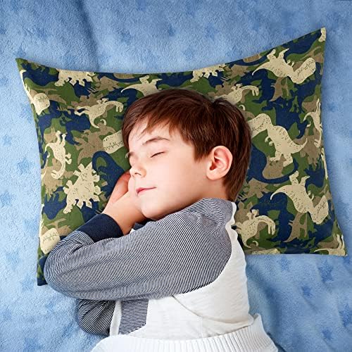 2ooya 3pcs crianças crianças travesseiros azul dinossauros leão travesseiros de bebês travesseiros desenho animado capa de travesseiro