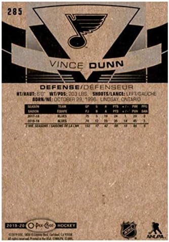 2019-20 O-Pee-Chee 285 Vince Dunn St. Louis Blues NHL Hockey Trading Card