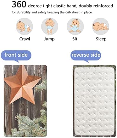 Laranja estrela madeira cercas de pinheiro com tema de mini lençóis de berço, lençóis portáteis de mini berço lençóis