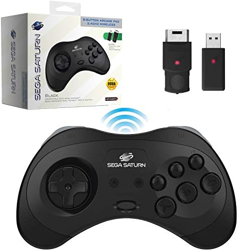 Controlador sem fio retro -bits Sega Saturn 2,4 GHz para Sega Saturno, Sega Genesis Mini, Switch, PS3, PC, Mac - Inclui