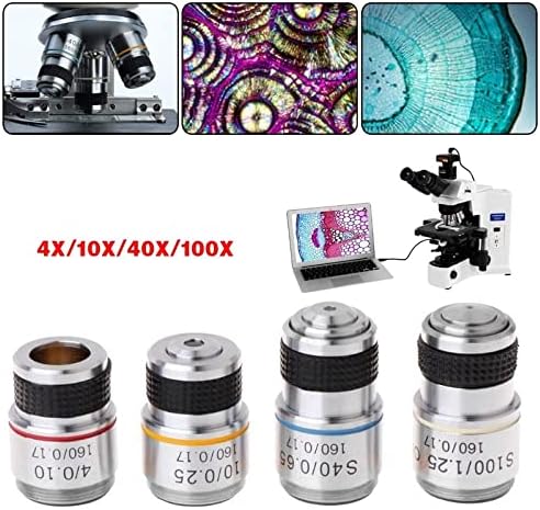 Acessórios para microscópio Instrumentos ópticos Partes do microscópio 4x 10x 40x 100x Achromatic Objective Lens Labor