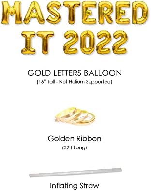 Partyforever dominou 2022 Balões Banner Gold Graduation Party Decorations Sign