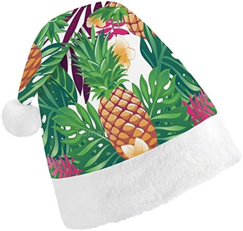 Chapéu de Papai Noel de Natal, Flores de abacaxi deixa chapéu de férias de Natal para adultos, Hats de Natal de Festive Festive Festive