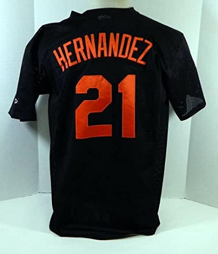 Baltimore Orioles Hernandez 21 Jogo usou Black Jersey E Spring Training XL 37 - Jogo usou camisas MLB