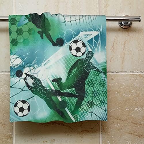 Toalha de pano de futebol de futebol de futebol 28,7 x13.8 face panos de fibra superfina toalhas altamente absorvidas