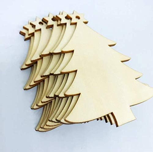 Dnhcll 10 peças Creative Wooden Christmas Tree Decoration Pingents com corda Bedroom Tags de presente criativo Artes