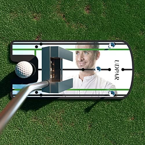 UDPARSCO Golf Putting Alignment Mirror, Ajuda por portátil para o Golf, Putting Aid Aid e Golf, Tamanho do espelho 12 x 6 polegadas