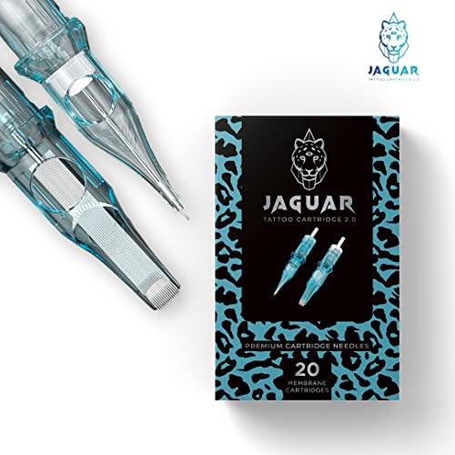 Jaguar 20pcs Tattoo Cartuctidge Afles- agulhas de tatuagem Cartuchos esterilizados com tamanhos mistas de membrana Atualizada 2.0