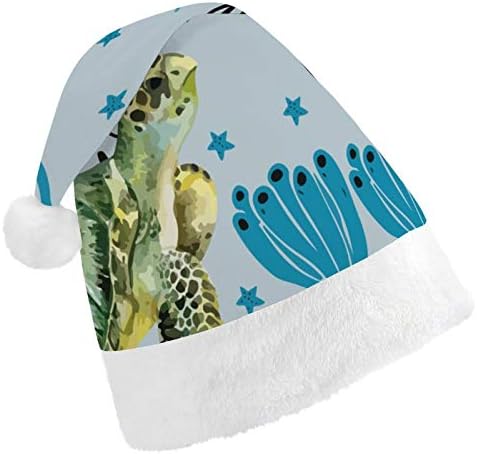 Chapéu de Papai Noel de Natal, Tartaruga oceânica Capéu de férias de Natal para adultos, Hats de Natal com conforto unissex para ano