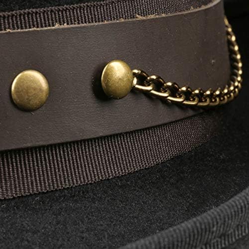 Chapéus de vérrupa, lã de lã australiana com anéis de latão, preto, pequeno