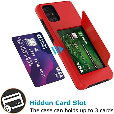 Caso Hisdou Galaxy A51 5G, para Samsung Galaxy A51 5G Capas de carteira ID do cartão de crédito Slot Slot Hidden Flip Hybrid Dual Camada
