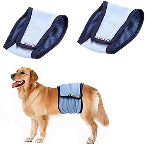 Yealay 2 pacotes/1 pacote de fraldas de cachorro reutilizável masculino lavável faixas de barriga lavável Benpy de
