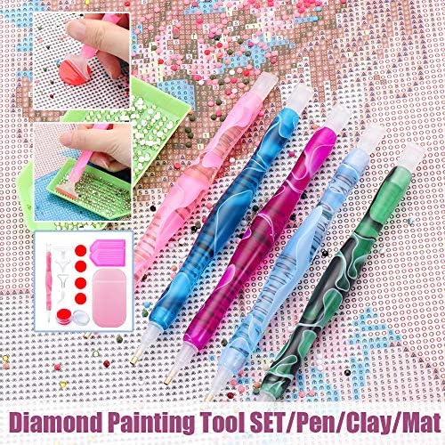 Caneta de pintura de diamante, kit de caneta artesanal de diamante, resina 5D DIY Diamond Drill Pen para artesanato