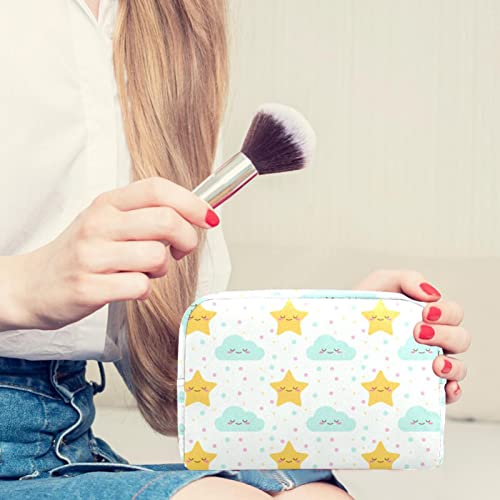Baby Stars Cloud Small Makeup Bag Pouch para bolsa de viagens de viagem bolsa de higiene pessoal portátil para mulheres