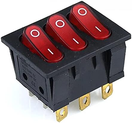 Akde Big Rocker Switches Red Switch de três vias 9 pino 2 Posição Multi-faca de lance único 15A 250V 20A 125VAC AC ON-OFF
