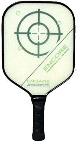Engage Encore Pickleball Paddle | USAPA aprovada | Fibra de fibra de vidro texturizado Face & ControlPro Polymer Core