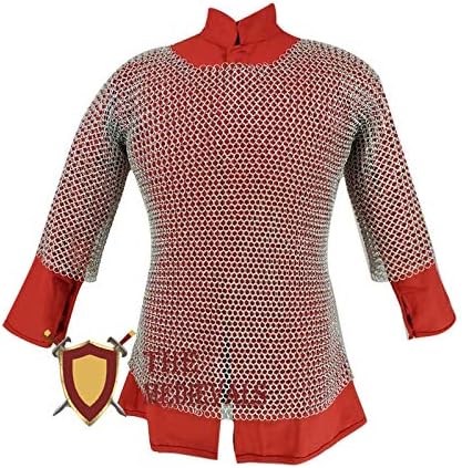 As medievais femininas cadeias haubergeon camisa de meia manga de alumínio de aço macio de aço bobo