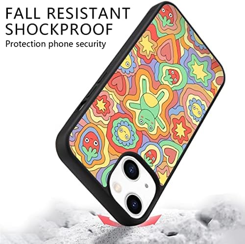 Capa de telefone de morango Joyland para iPhone 13 mini, sapo colorido Caso de proteção feminina Black Soft Silicone e alumínio