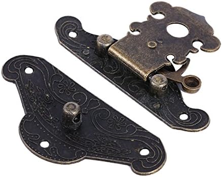 Zerodis Antique Latch Hasp Clasp Lock com parafusos para o armário de caixa de jóias de madeira
