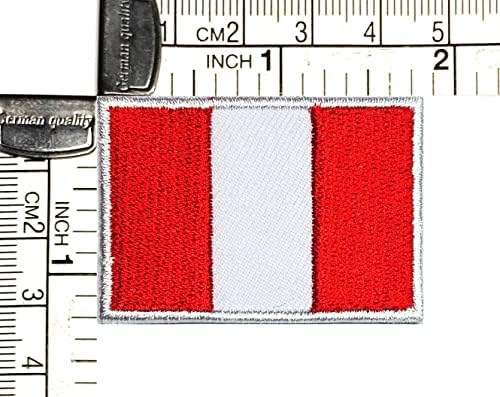 Kleenplus 2pcs. 1,2x1,7 polegada. Apliques de apliques bordados da bandeira da bandeira do Peru Em costura em manchas