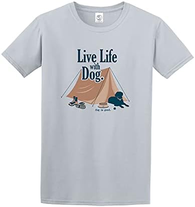 Cachorro é boa vida ao vivo com camiseta de manga curta unissex de cachorro