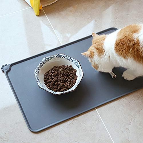 Grey990 Puppy Cat Alimente Mat Pad Silicone Bowl Bowl Food água limpa Put Placemat preto