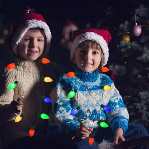 Acessórios de lâmpada de Natal GS Christmas, 2 colares, 1 faixa para a cabeça e 1 chapéu de santa -lâmpada de lâmpada led