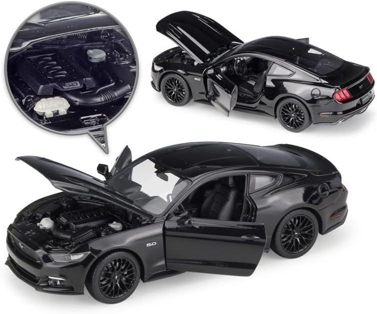 Modelo de carro requintado 1:24 meticuloso para 2015 Ford Mustang GT Alloy Diecast Car estático Modelo de metal veículos colecionáveis