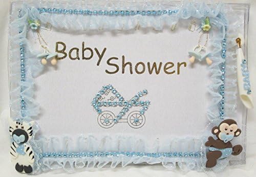Blue Safari Baby Shower Guest Book Presente de lembrança